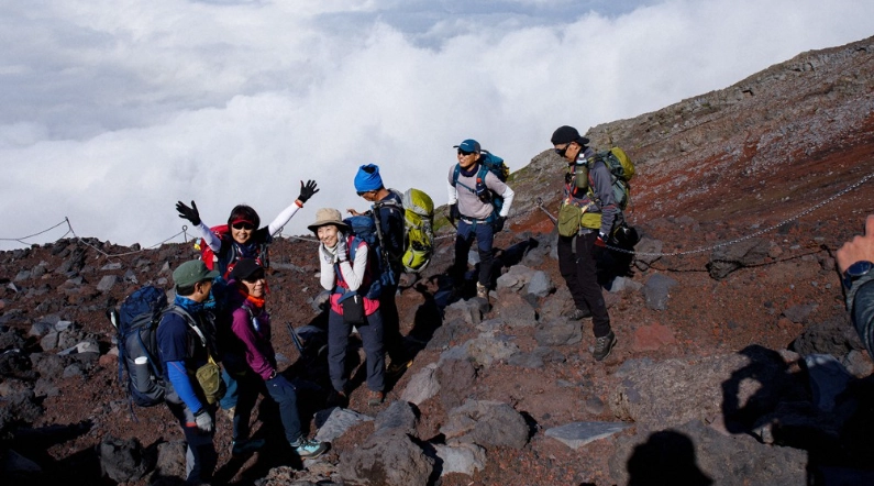 climbing Mt. Fuji