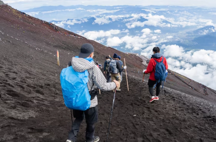 climbing Mt. Fuji