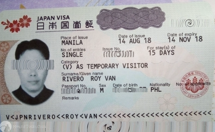 Japan visa application
